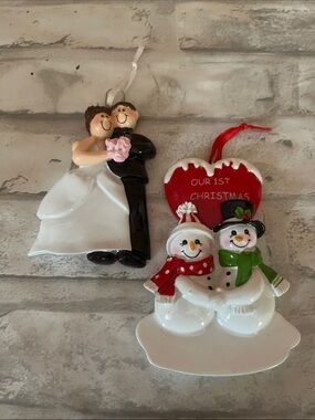 Cute married couple ornaments wedding 1st Christmas